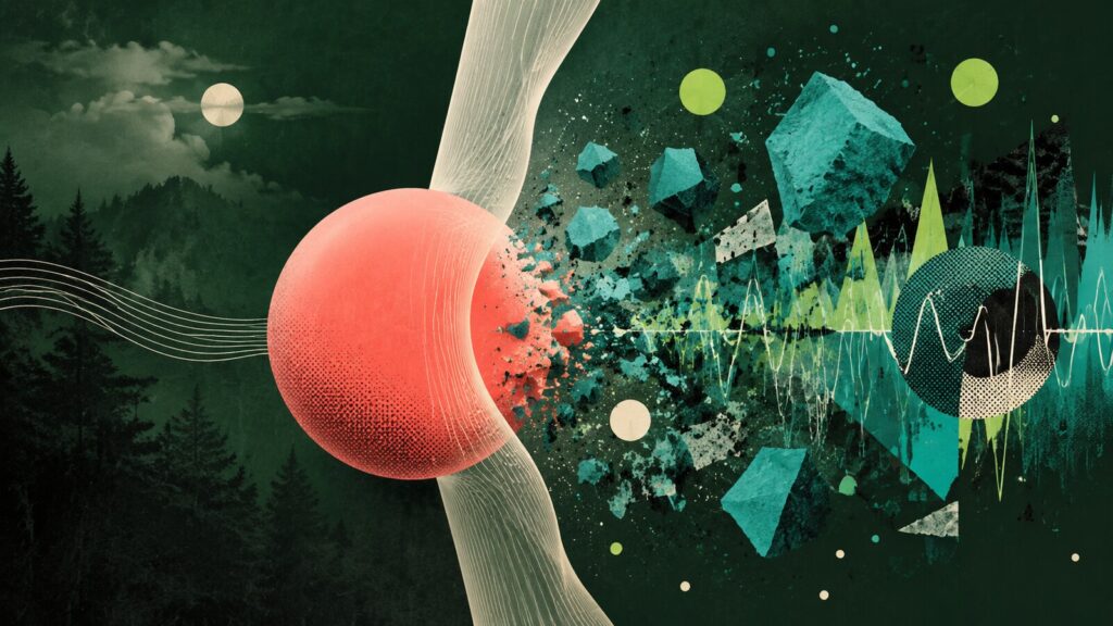 Esfera coral atravessa uma fronteira e se transforma em fragmentos sonoros experimentais.